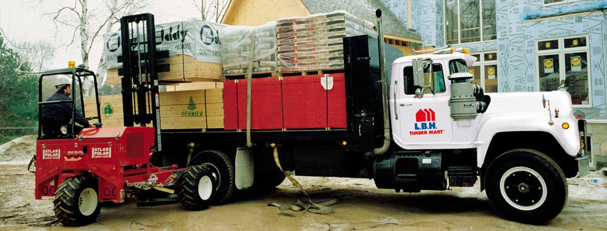 LBH Timber Mart truck loaded and ready to deliver